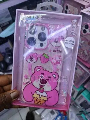 Lotso Bear Themed Cartoon Tpu Phone Case for Apple iPhone 15 Pro Max.