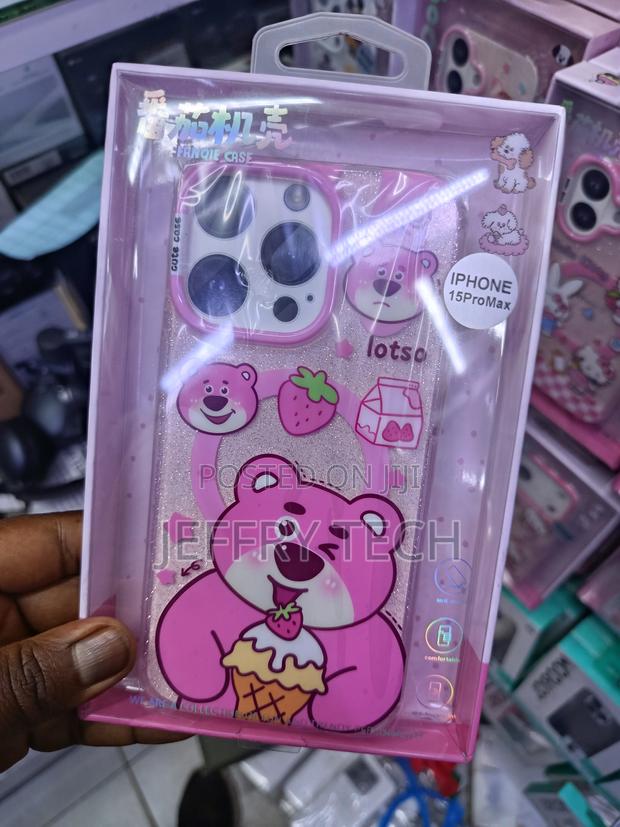 Lotso Bear Themed Cartoon Tpu Phone Case for Apple iPhone 15 Pro Max.