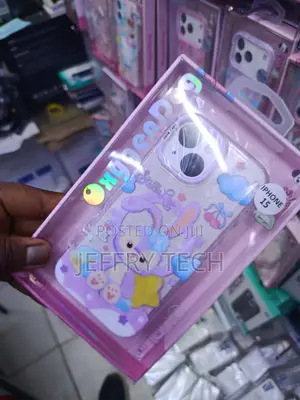 Stellalou Cartoon-Themed, Glittery Tpu Soft Case for iPhone 15.