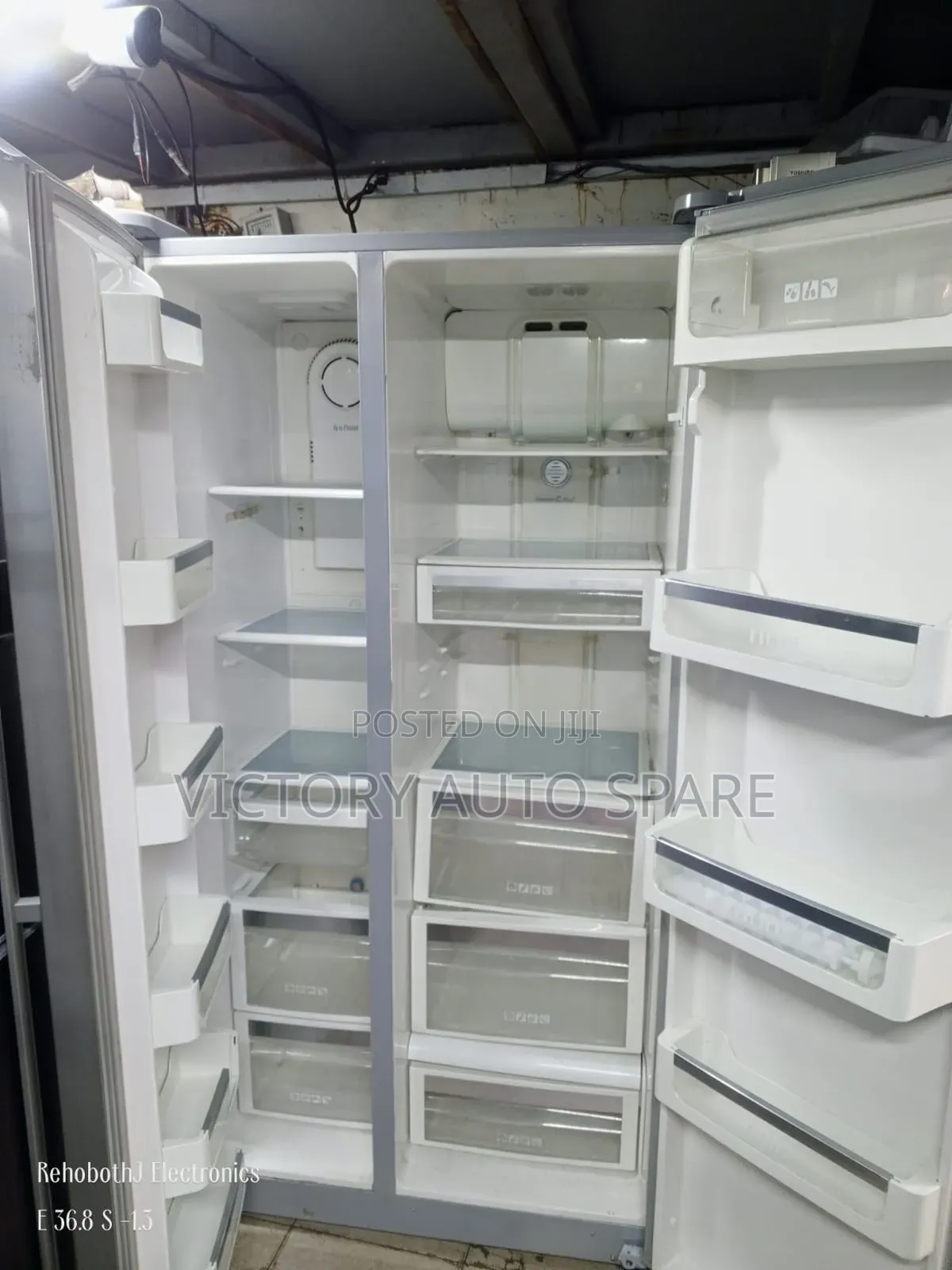 Gray in Color Side by Side Refrigerator
