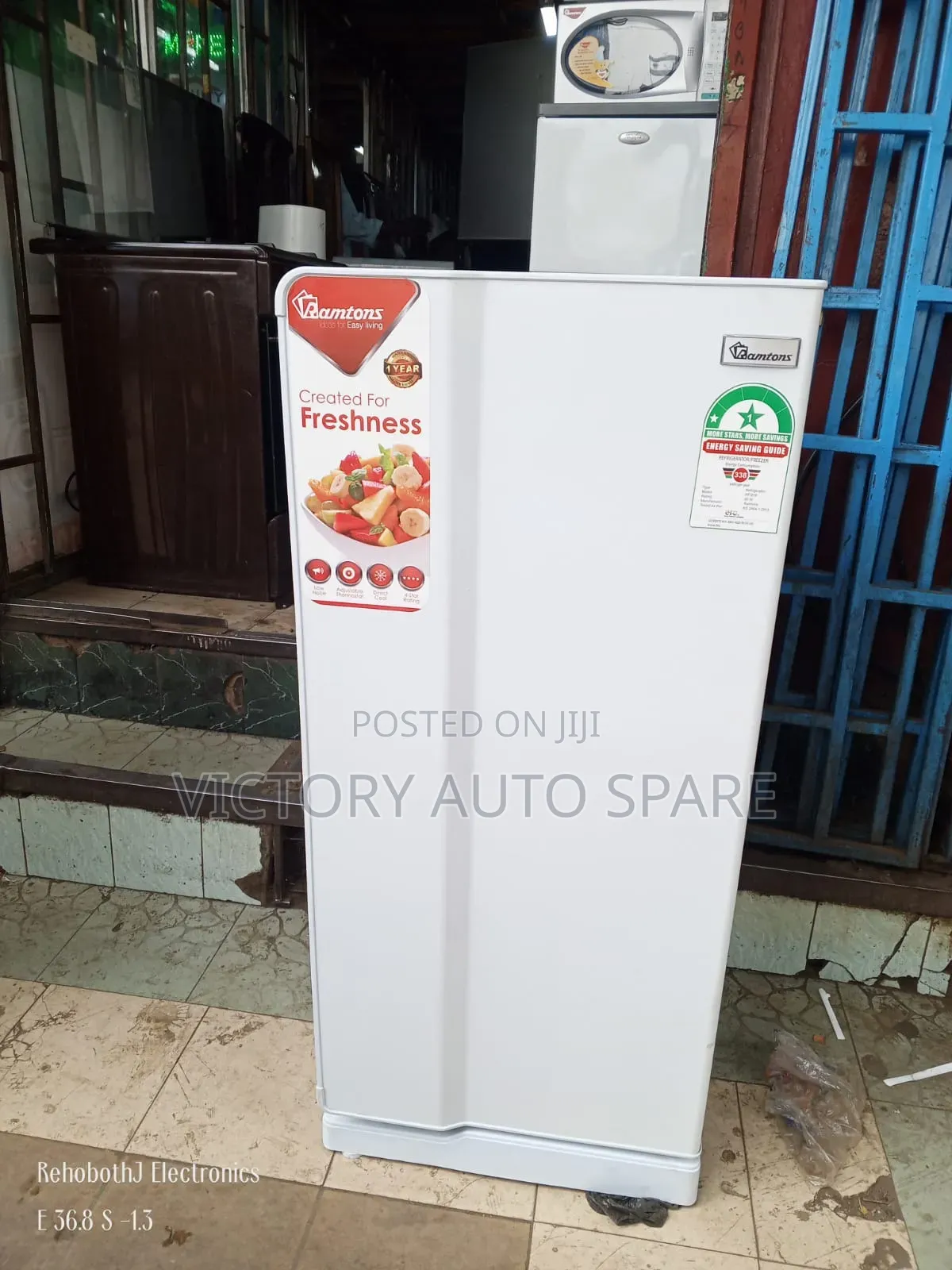 Ramtons White Single Door Fridge
