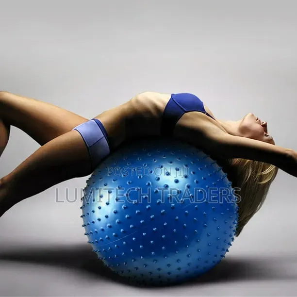 Blue Spiked Gym Exercise Ball