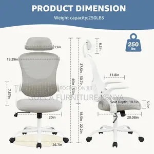 White Ergonomic Seat With Lumbar Support