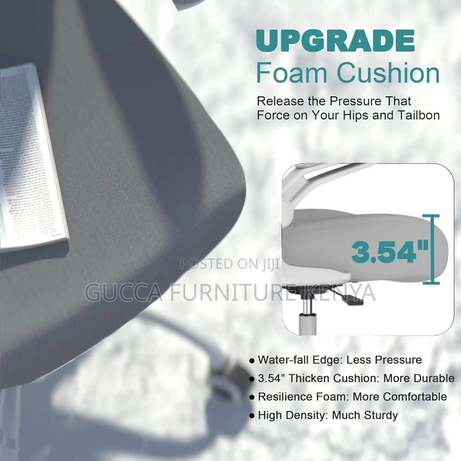 White Ergonomic Seat With Lumbar Support
