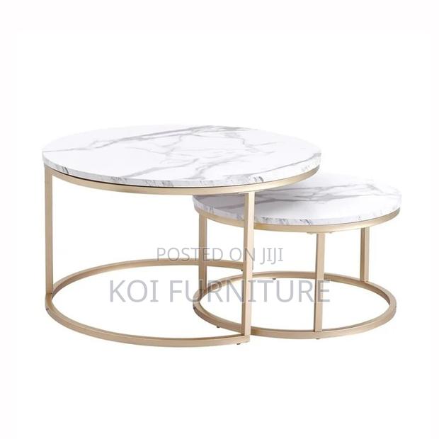 Coffe Table; Marble Paired Home Office Coffee Table - thumbnail 2