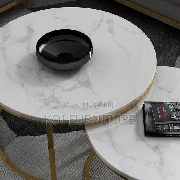 Coffe Table; Marble Paired Home Office Coffee Table - thumbnail 3