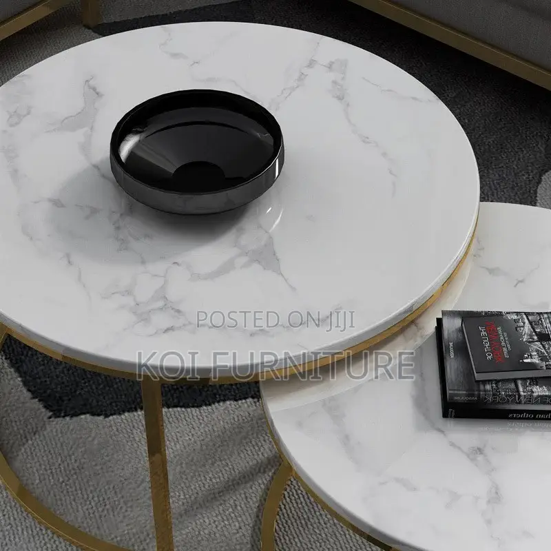 Coffe Table; Marble Paired Home Office Coffee Table