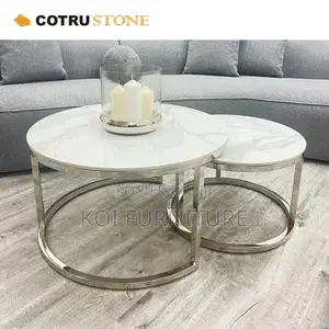 Coffe Table; Marble Paired Home Office Coffee Table
