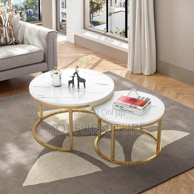 Coffe Table; Marble Paired Home Office Coffee Table - thumbnail 10