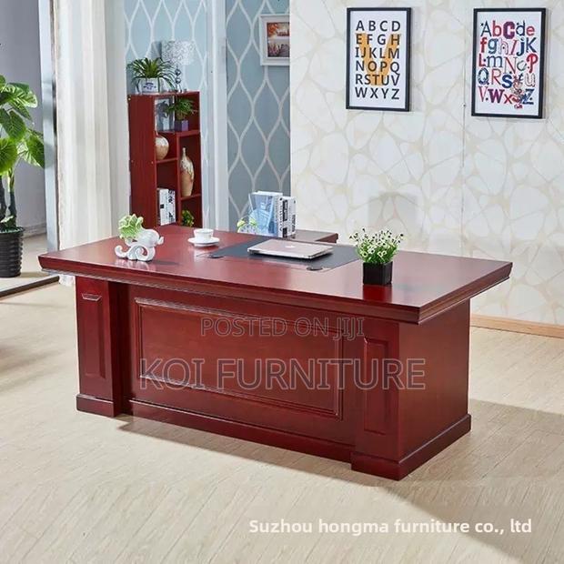 Office Desk; 1.8 Meters Mahogany L Shaped Executive Commanding Desk