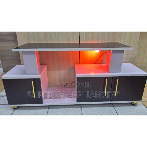 Istanbul Stylish MDF Tv Unit With Led Lights Shelves