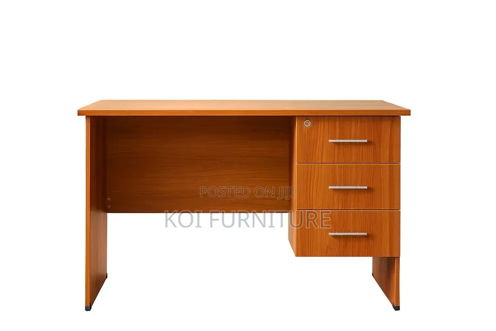 Office Desk; 1.2m Home Office Desk With Lockable Drawers