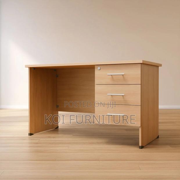 Office Desk; 1.2m Home Office Desk With Lockable Drawers - thumbnail 4