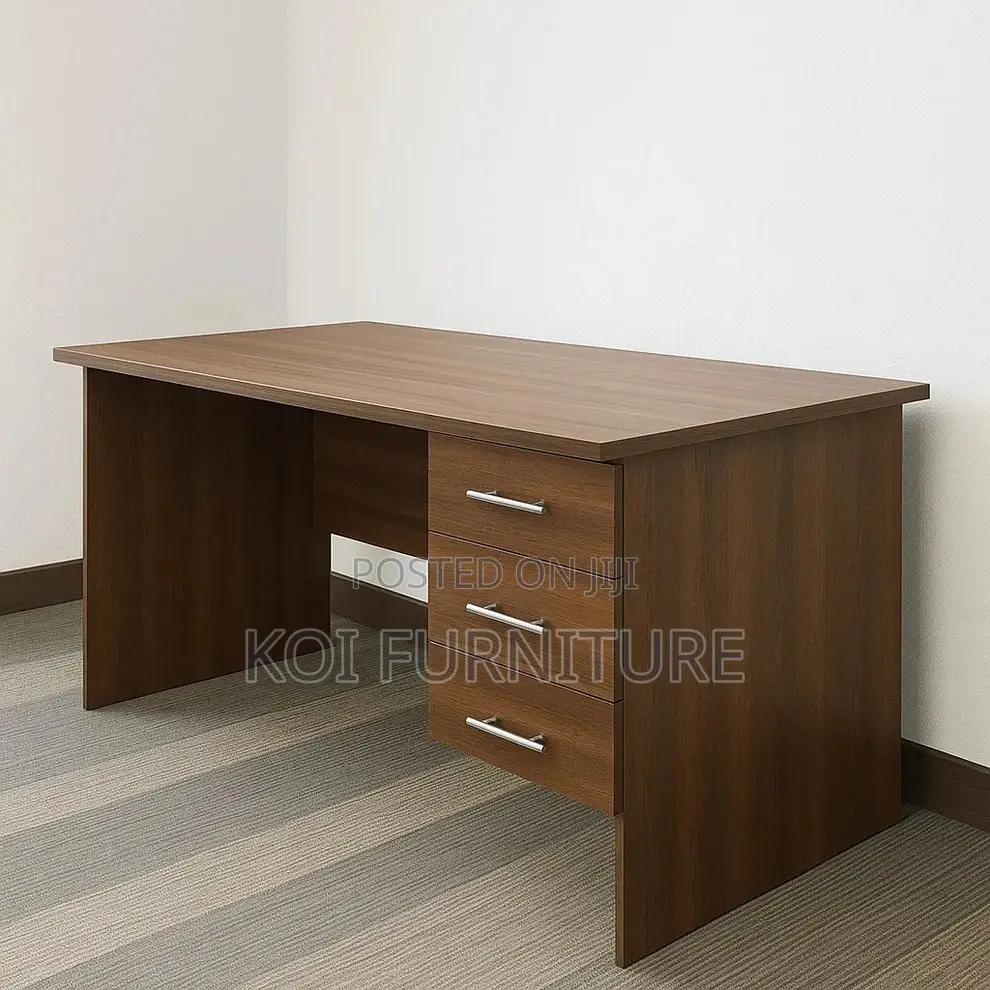 Office Desk; 1.2m Home Office Desk With Lockable Drawers