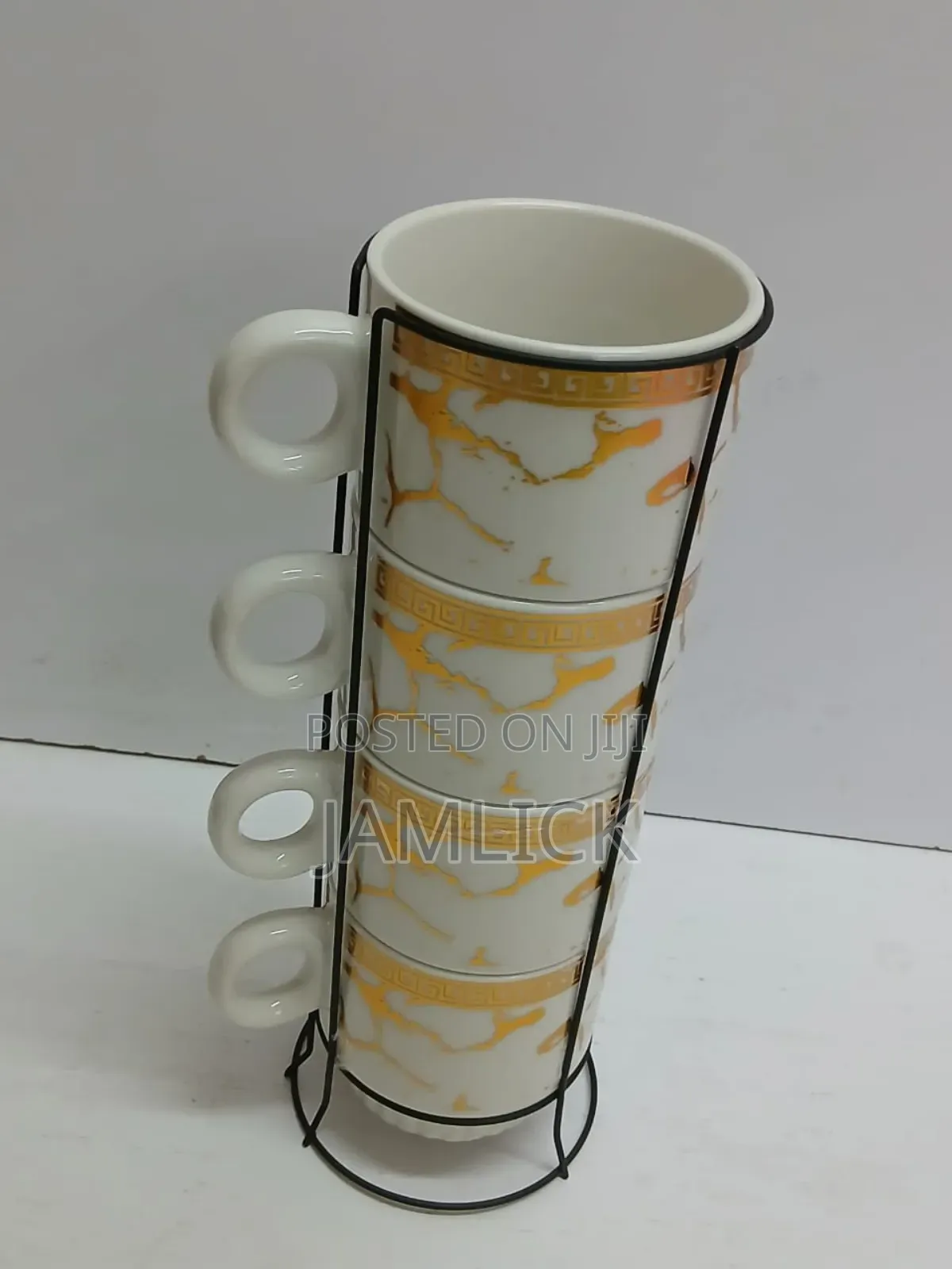 Creative Space Saver Coffee Cups With Stackable Stand - Bz