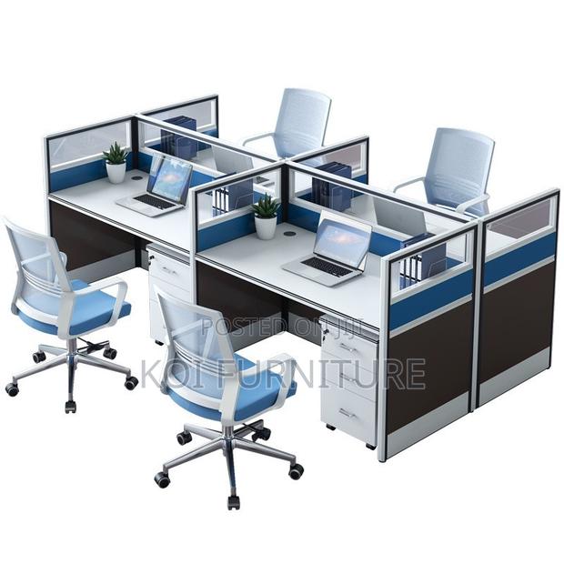 Office Workstation; Four Users MDF High Partioned Workstation - thumbnail 2