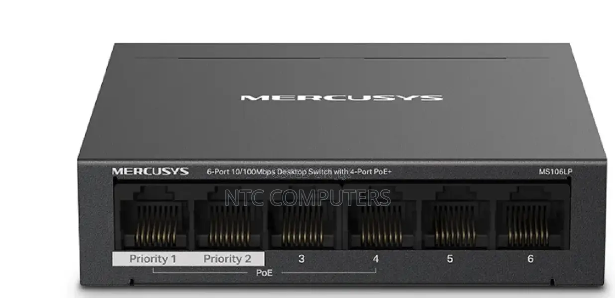 Mercusys 6 Port 10/100mbps Desktop Switch With 4-Port Poe+ -Tl-Ms106lp