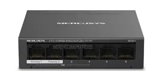 Mercusys 6 Port 10/100mbps Desktop Switch With 4-Port Poe+ -Tl-Ms106lp