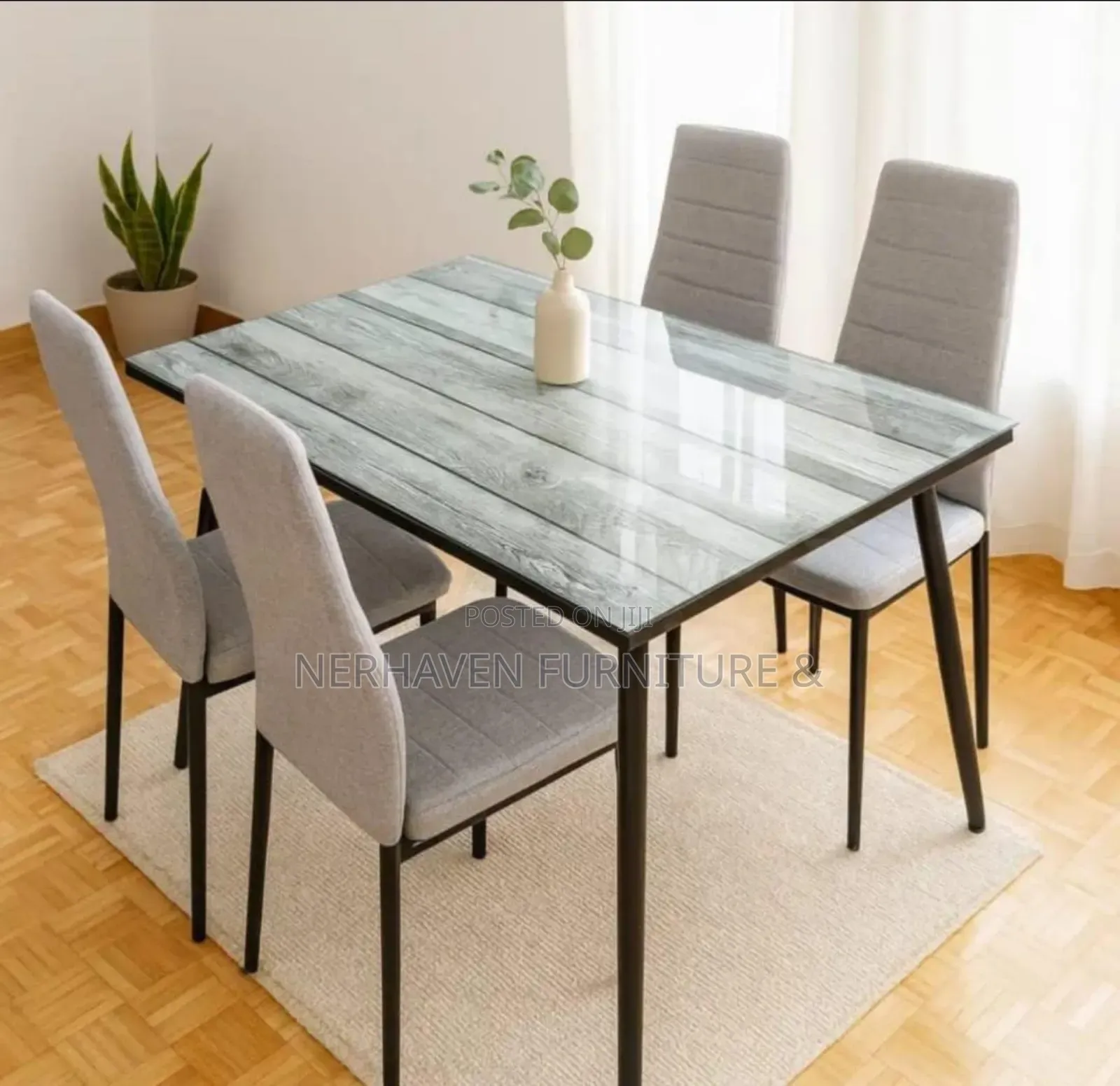 4-Seater Dining Set – Modern Compact Dining Table