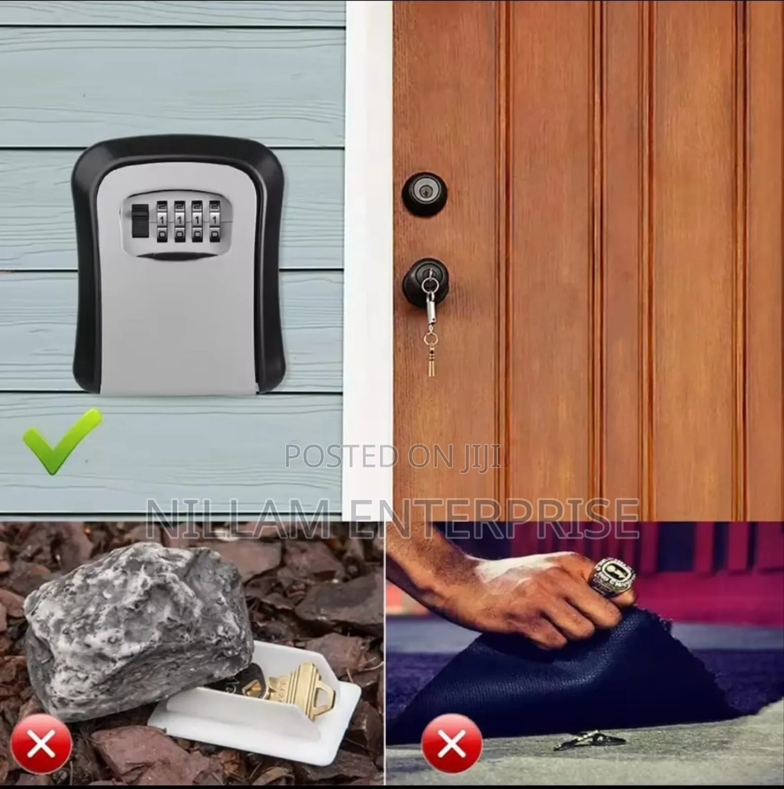 Wall-Mounted Key Lock Box Full Metallic