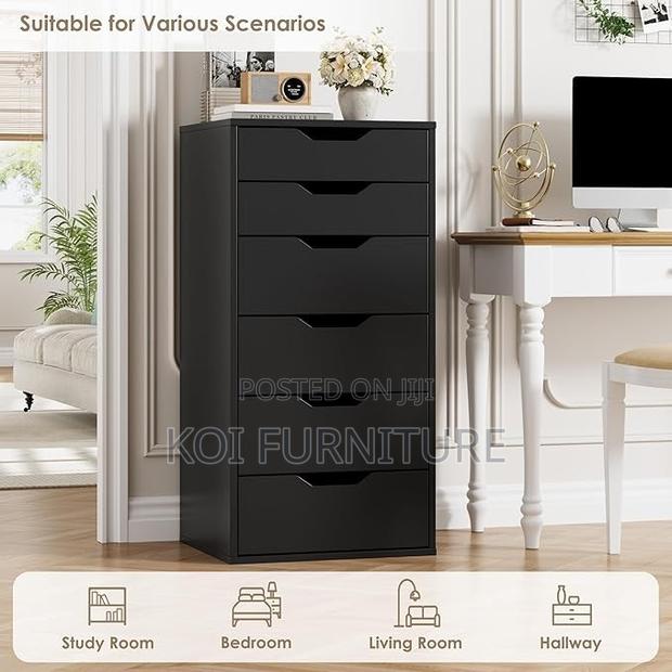 Storage Units; Solid Wooden Construced Chest of 6 Drawers Cabinet - thumbnail 3