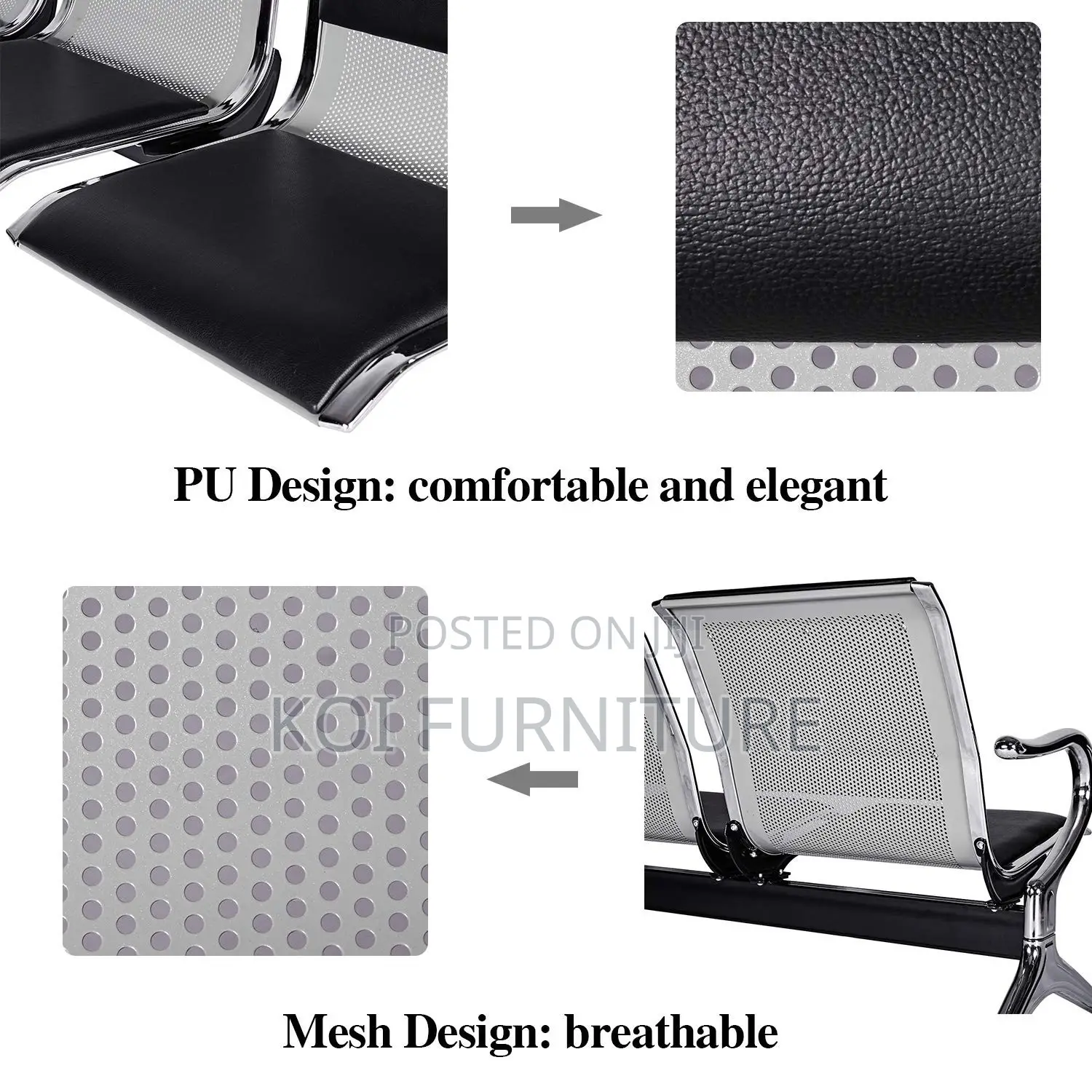 Benches; Two Seaters Strong Built Up Leather Reception Bench
