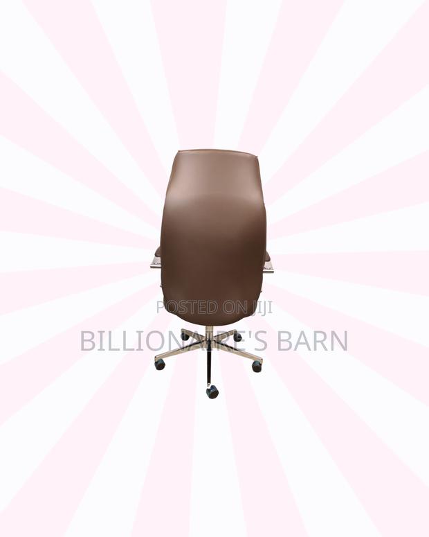 Brown Executive Leather Office Chair High Back Chrome Base Adjustable - thumbnail 4