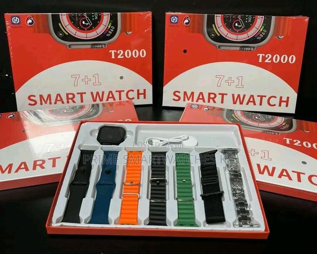 Latest T2000 Ultra 7+1 Smart Watch Wireless Magnetic Charging 7 Straps