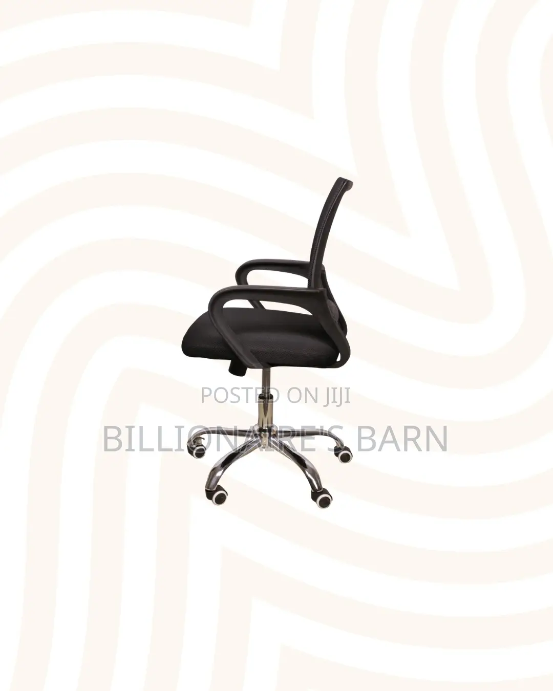 Secretarial Mesh Chair Ergonomic Fabric Seat - Lumbar Support Comfort