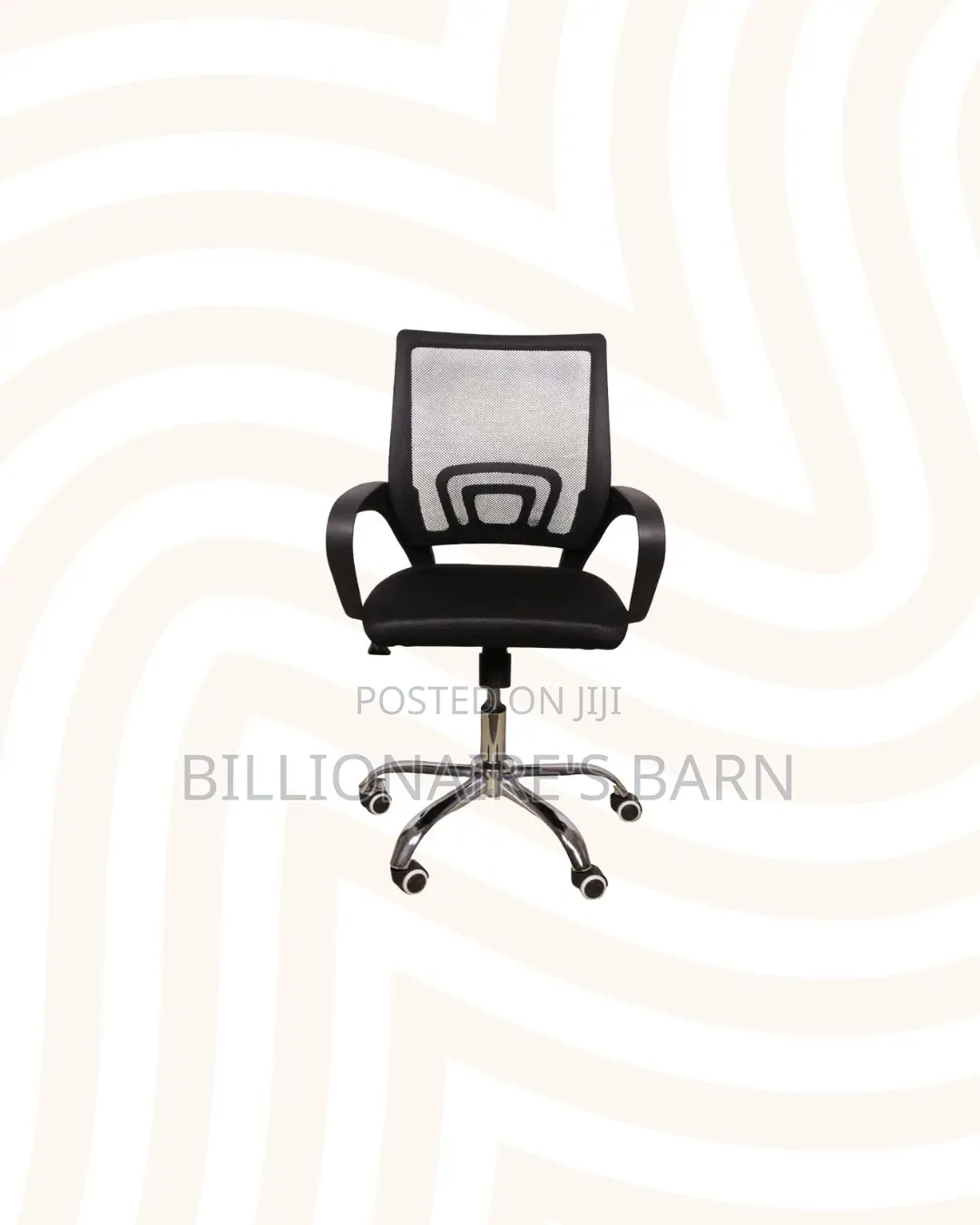 Secretarial Mesh Chair Ergonomic Fabric Seat - Lumbar Support Comfort