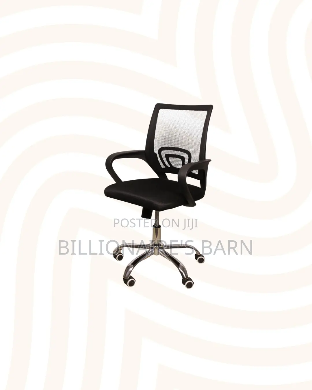 Secretarial Mesh Chair Ergonomic Fabric Seat - Lumbar Support Comfort