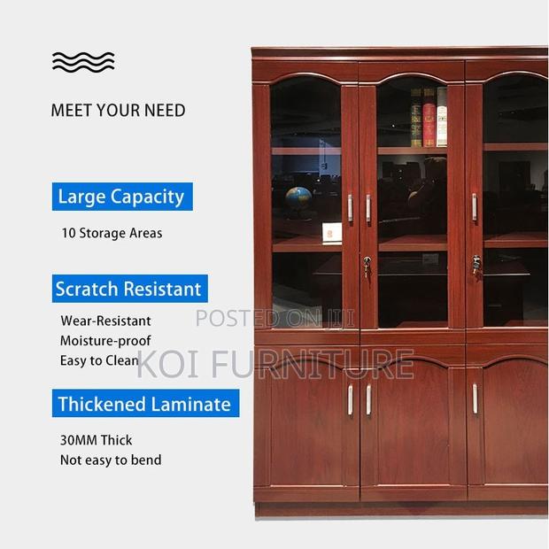 Office Cabinet; Three Doors Mahogany Large Capacity Executive Cabinet - thumbnail 2