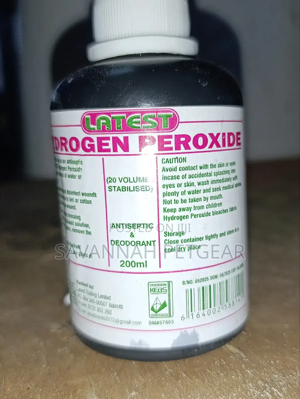 Hydrogen Peroxide (Antiseptic Deodorant) 200ml