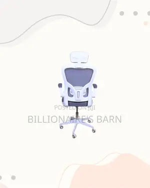White Ergonomic Office Chair Flip Up Arms Adjustable Headrest Seating