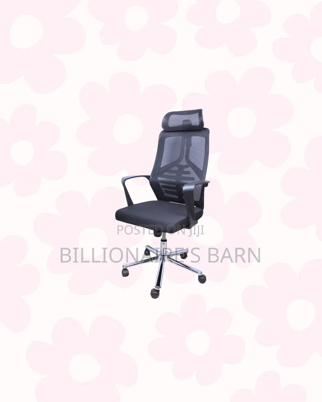 High Back Mesh Office Chair Headrest Lumbar Support Office Adjustable