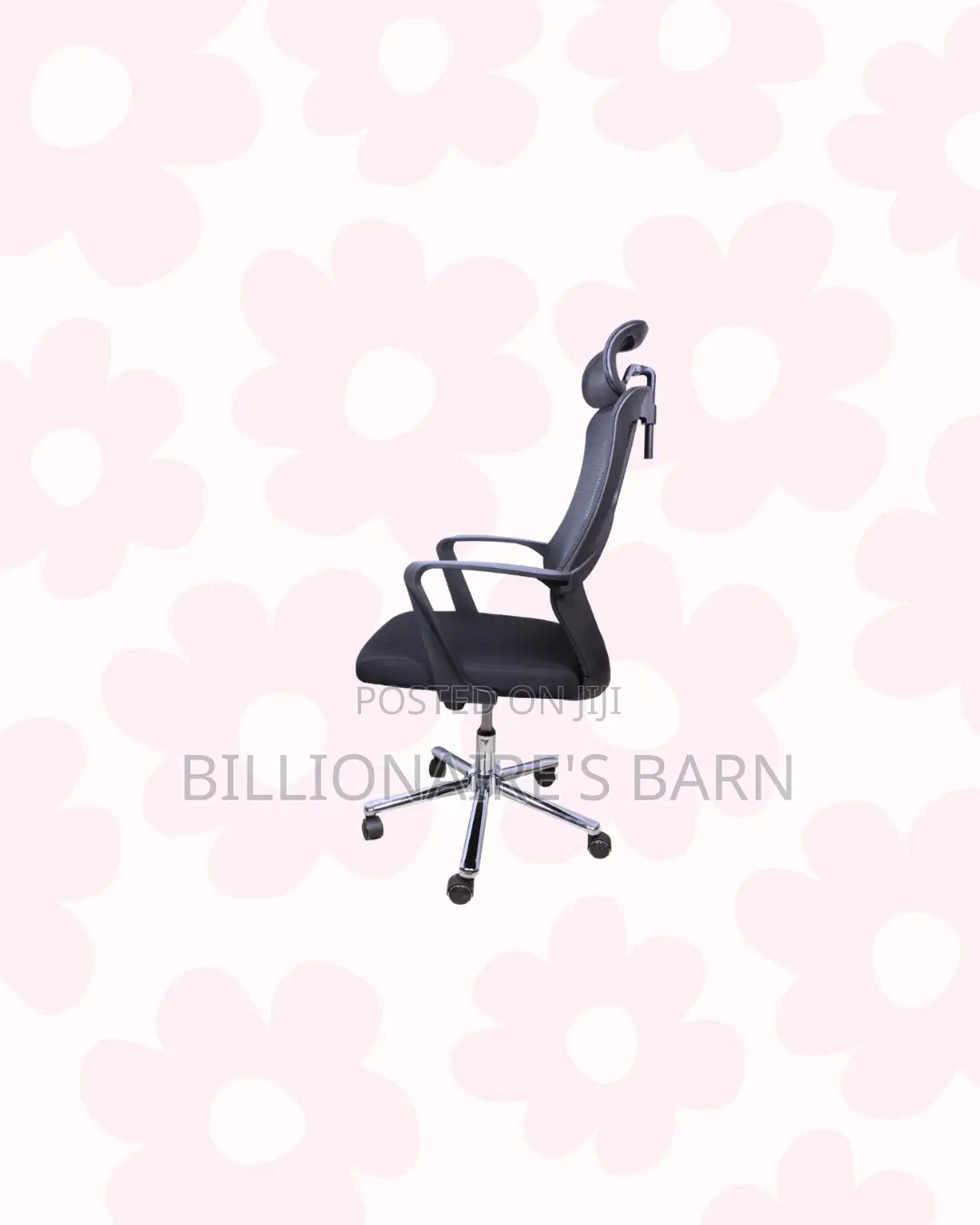 High Back Mesh Office Chair Headrest Lumbar Support Office Adjustable