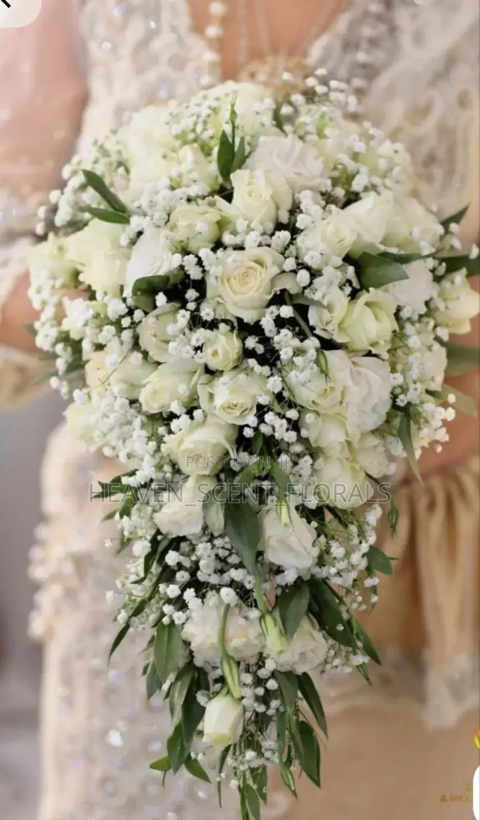 A Cascading Bridal Bouquet