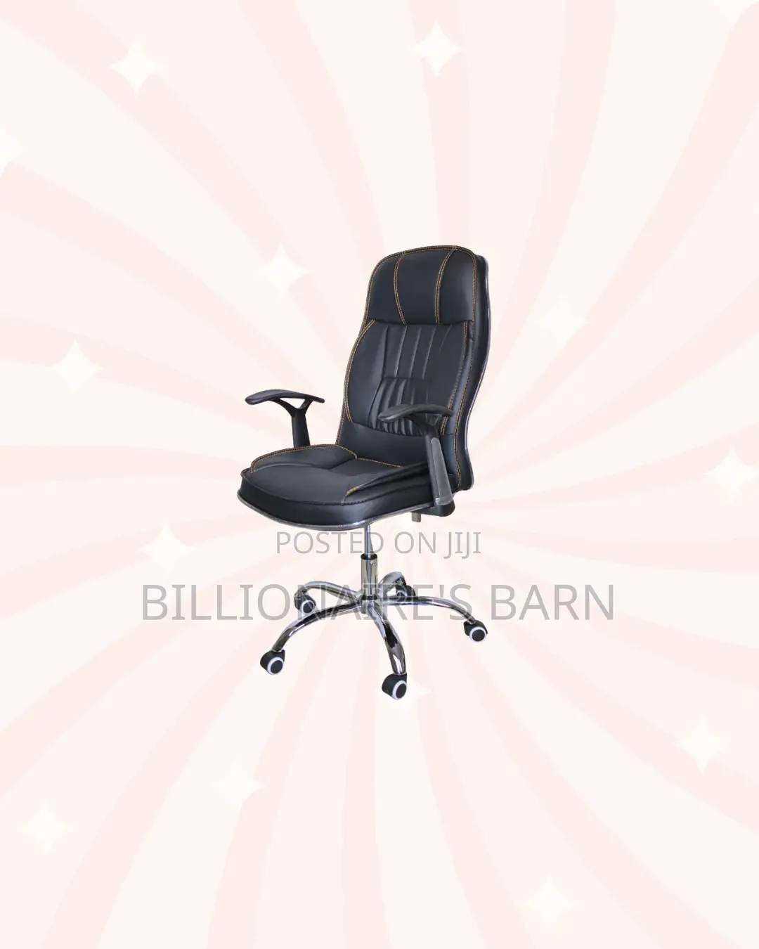 Executive Leather Office Chair High Back Padded Armrests Support