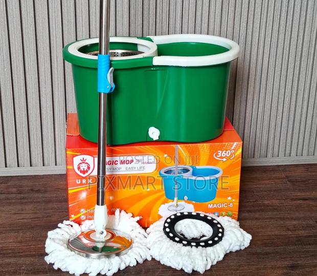Durable Metallic Spin Mop Bucket Set – 360° Cleaning