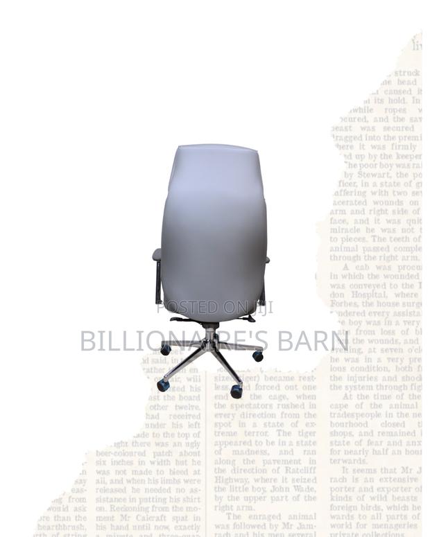 Grey Executive Leather Office Chair High Back Chrome Base Solution - thumbnail 3