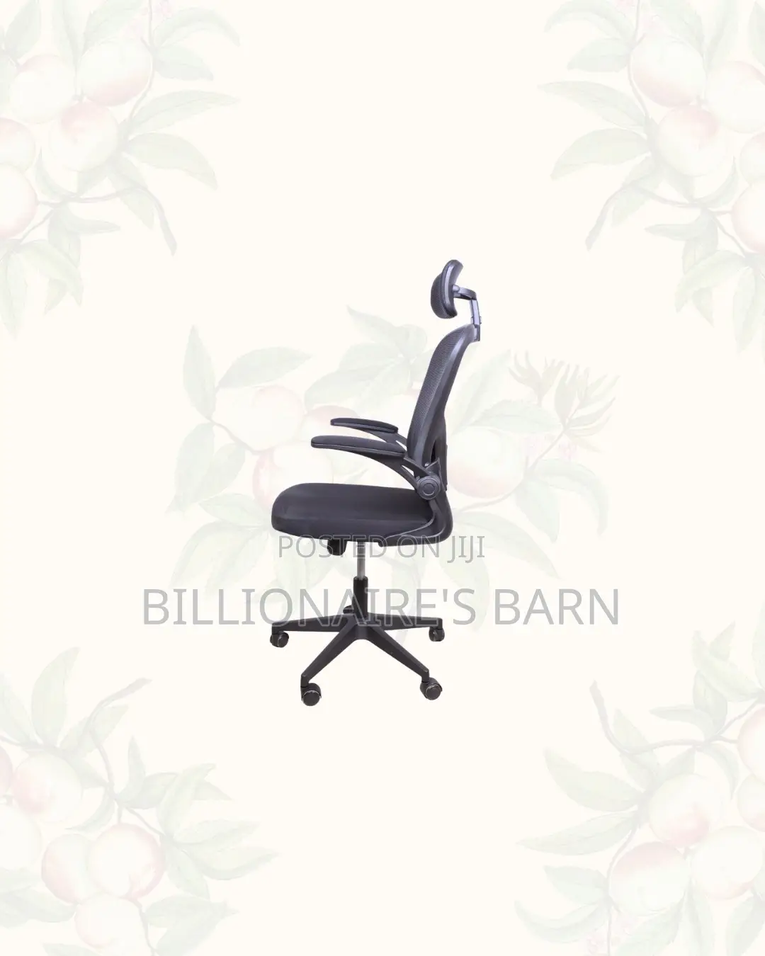 Grey Ergonomic Office Chair Flip Up Arms Adjustable Headrest Solution