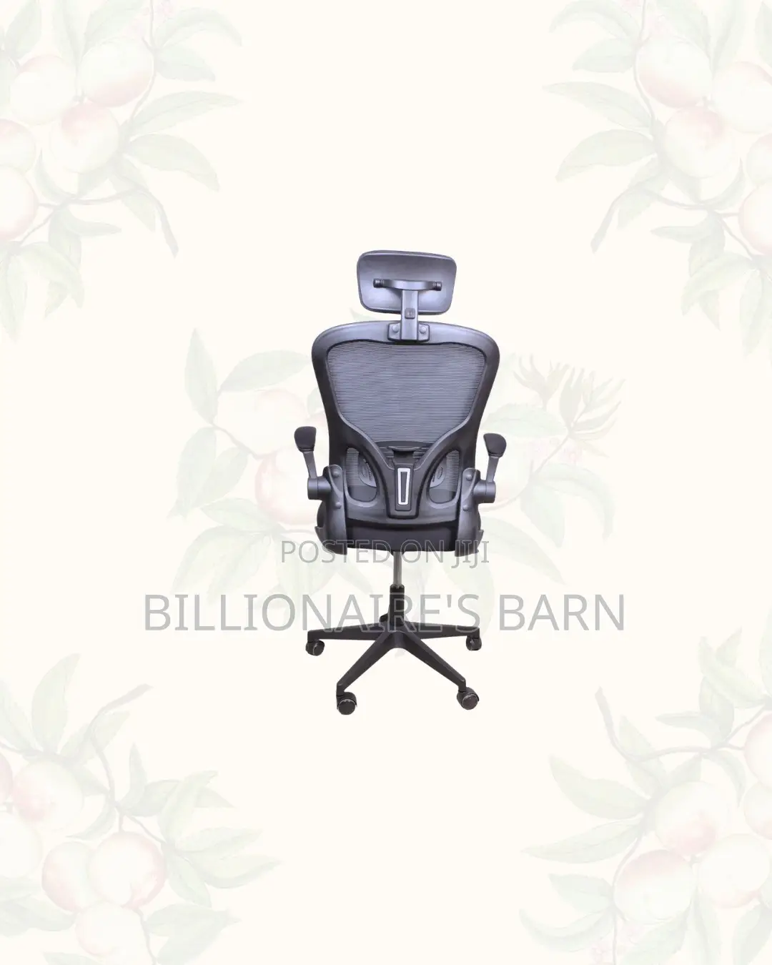 Grey Ergonomic Office Chair Flip Up Arms Adjustable Headrest Solution