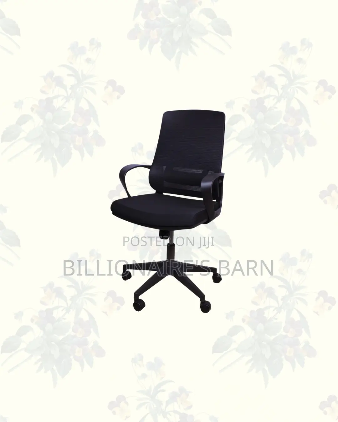 Black Ergonomic Mesh Office Chair Mid Back Lumbar Support Adjustable