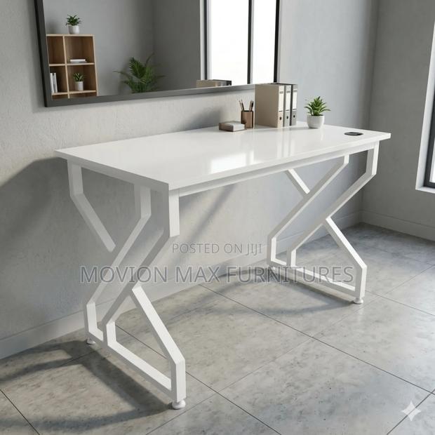 White Metallic Executive Table