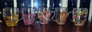350 Ml Unbreakable Double Wall Glass Cups