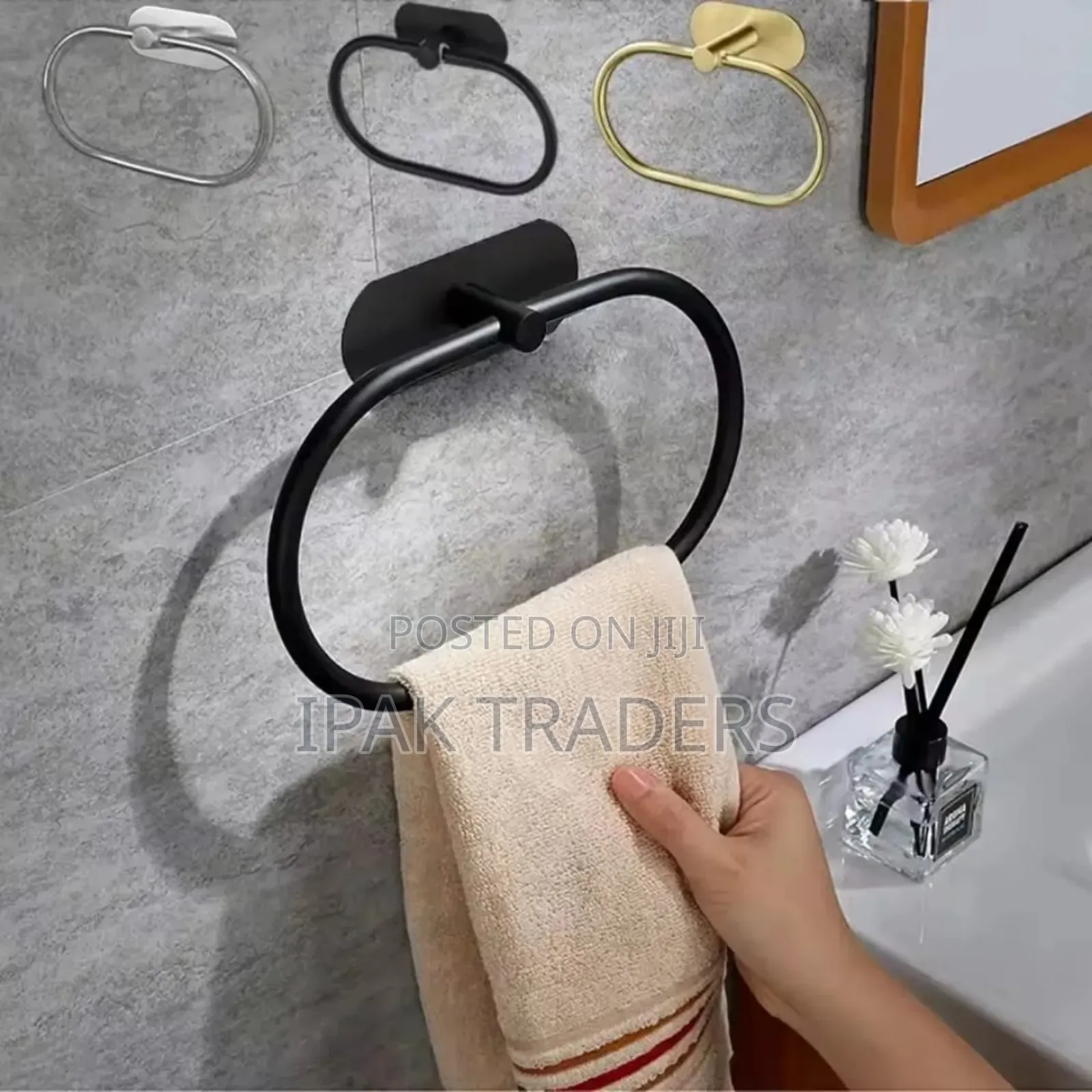  Modern Wall-Mounted Towel Holder 
 Sleek and Stylish Towel Ring