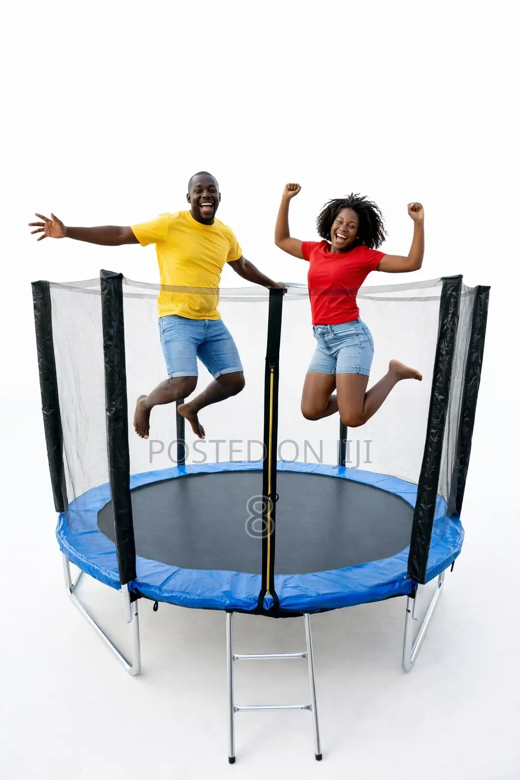 Heavy-Duty Kids Trampoline 8ft With Secure Safety Enclosure