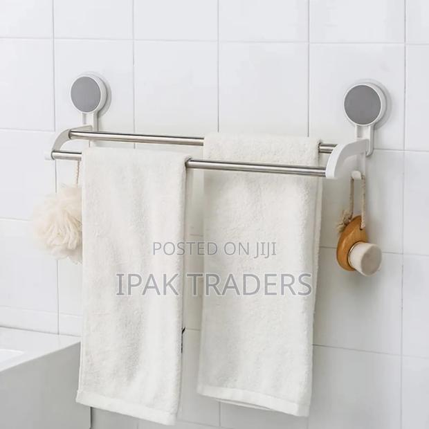 Double Self-Adhesive Towel Rack Dual Stainless Steel Rod