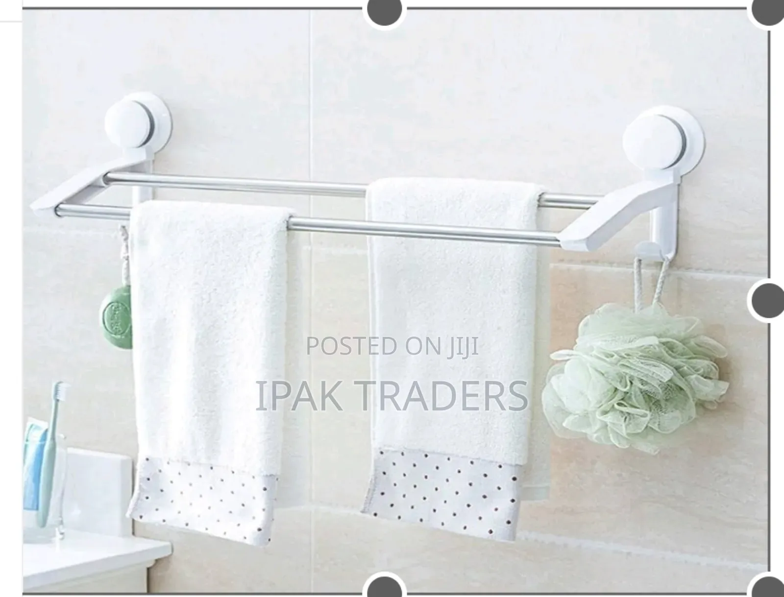 Double Self-Adhesive Towel Rack Dual Stainless Steel Rod