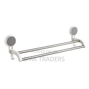 Double Self-Adhesive Towel Rack Dual Stainless Steel Rod